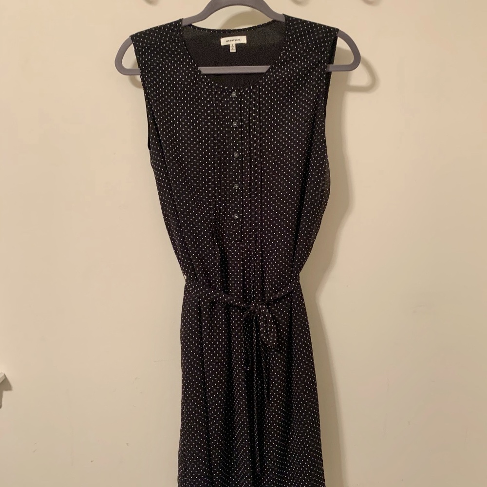 Sleeveless, Lined, Polka Dot Little Black Dress